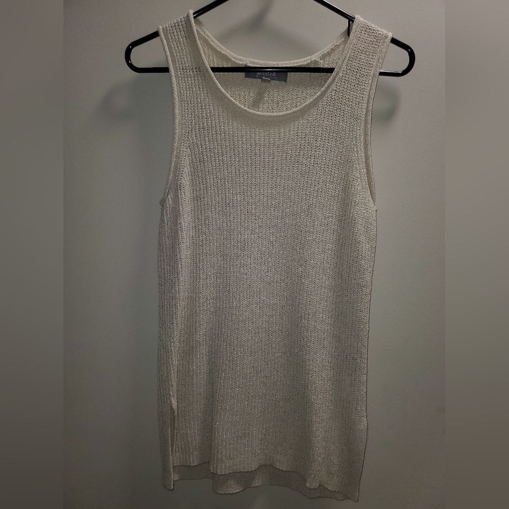 Marled Neutral Knit Tank - Beige